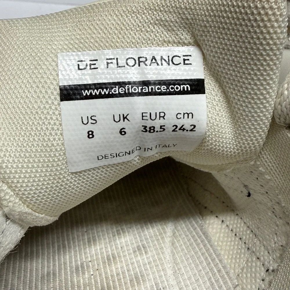 De Florance Cloudea Sneakers Cream Grey Black Suede Leather Low Top US 8 EU 38.5